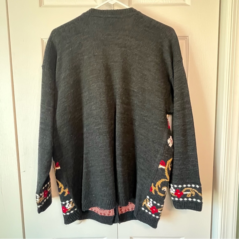 Vintage Panther Nordic Floral Cardigan Sweater Large - Picture 7 of 13